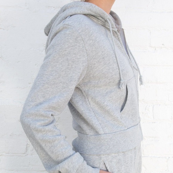 brandy melville crystal hoodie in gray in OS in one size only - Picture 2 of 4
